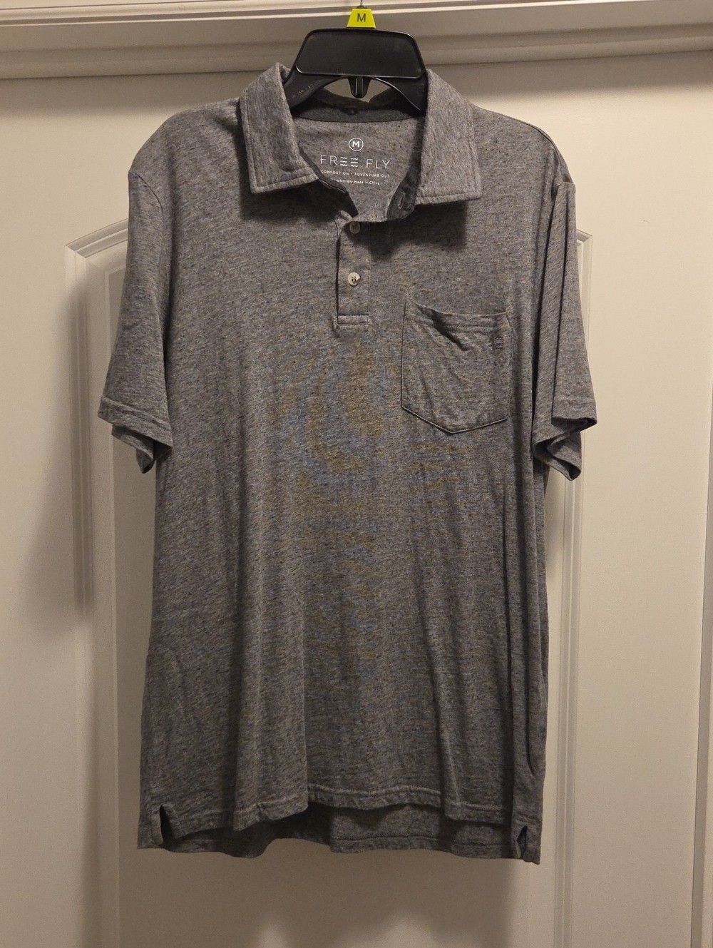Free Fly Apparel Heather Gray Men's Polo